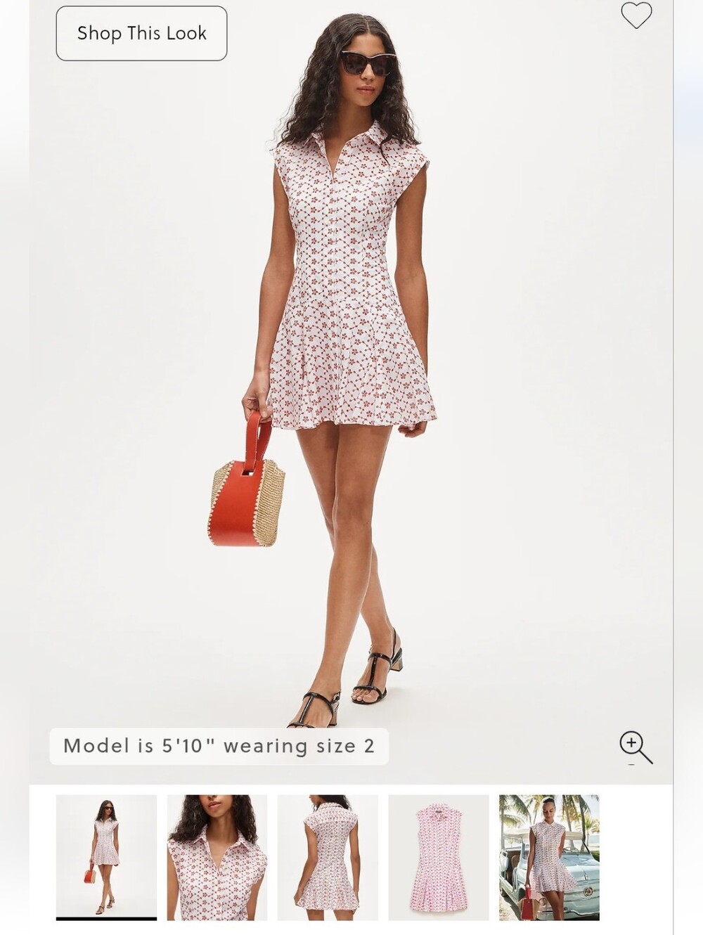 New J crew Mini Red White Crimson Cotton eyelet shirt-dress Sz 2